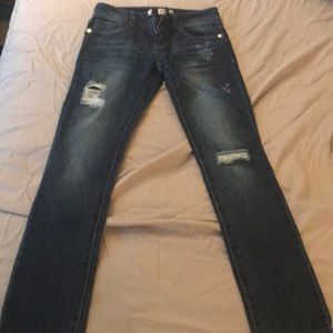 💖Ripped and embroidered guess girls skinny jeans